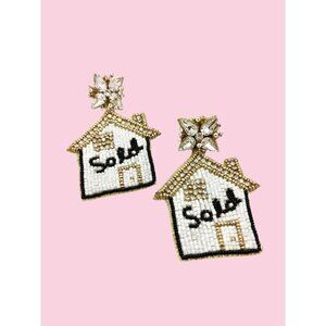 SOLD House Real Estate Black & Gold Earrings